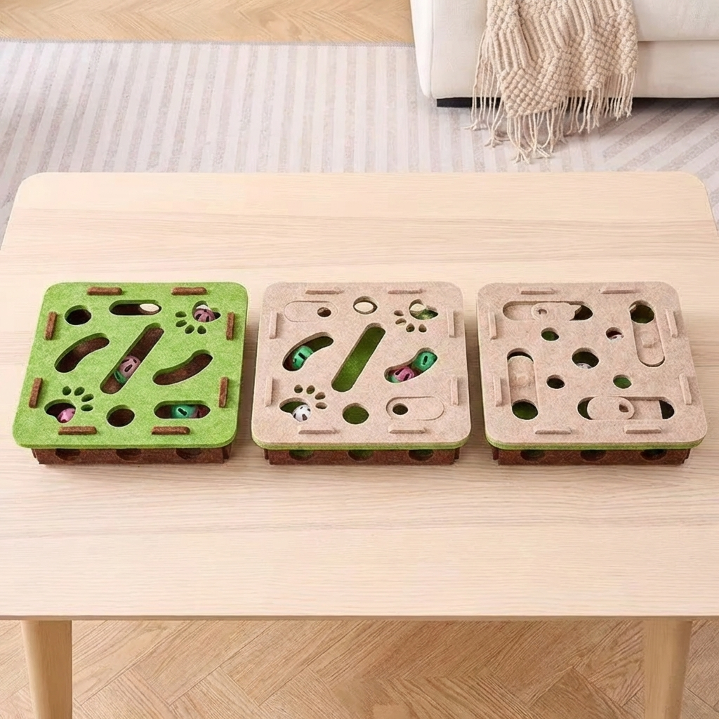 TruePet Intelligenzspielzeug Katze | Futter-Puzzle mit 3 Leveln | Beschäftigung | Antischlingnapf