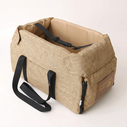 TruePet Hunde-Autositz | Gepolsterter Sitz mit erhöhten Rändern | Sicherheitsleine & Gurtfixierung | Für Hunde bis 5 kg
