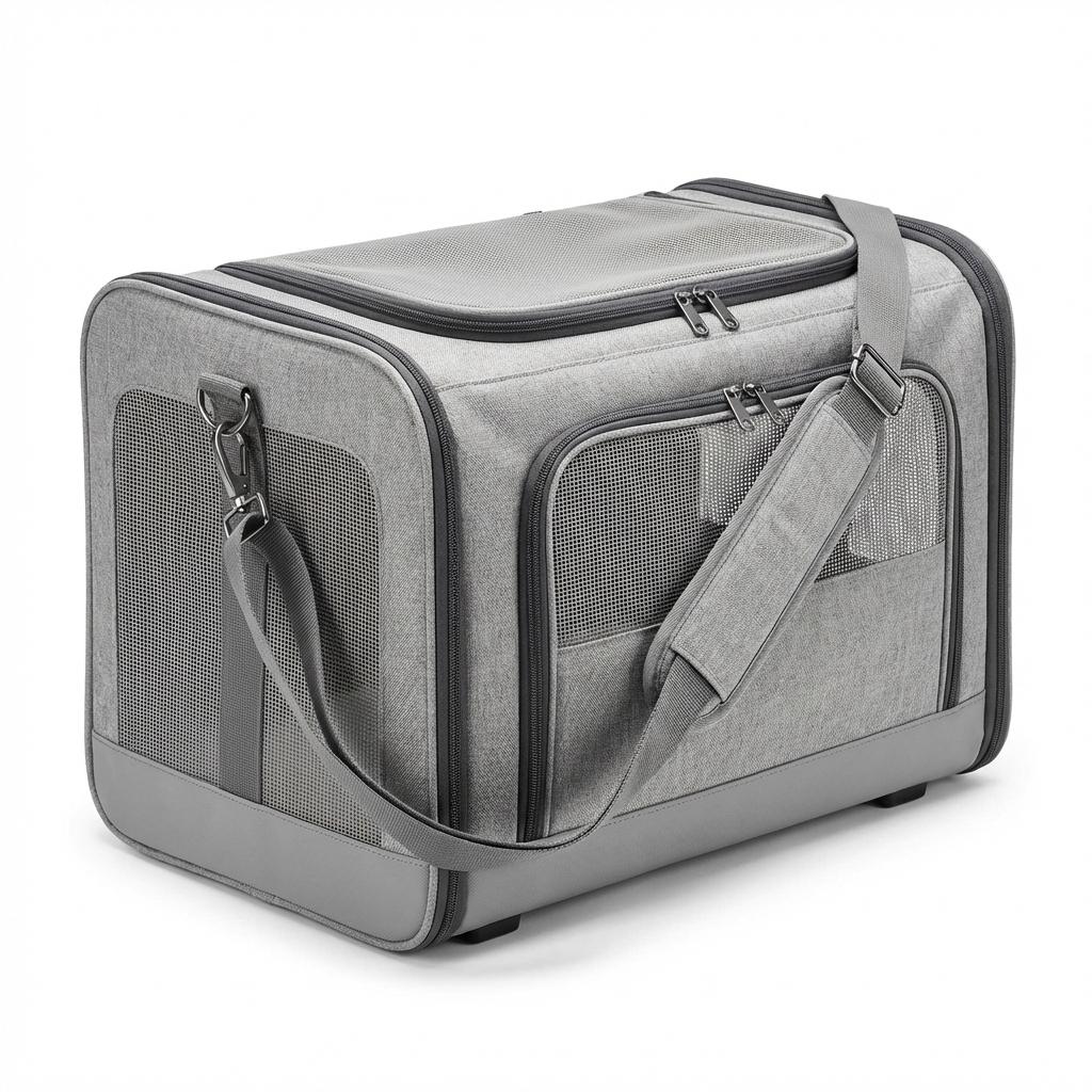 katzentransportbox-flugzeug Grau