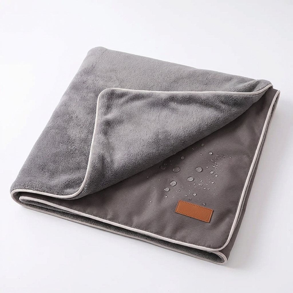 TruePet Outdoor Hundedecke Wasserdicht | Camping Picknick Auto | Fleece Oberseite | Faltbar | M-XL