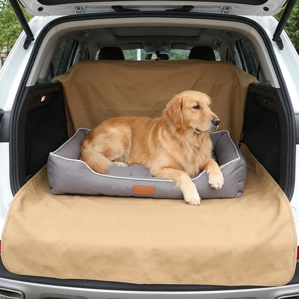 TruePet Outdoor Hundedecke Wasserdicht | Camping Picknick Auto | Fleece Oberseite | Faltbar | M-XL