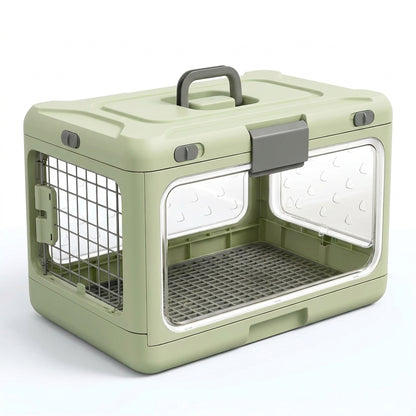TruePet Transportbox Faltbar | Hartschale mit Sichtfenster | Klappt auf 11 cm | Für Katzen & kleine Hunde
