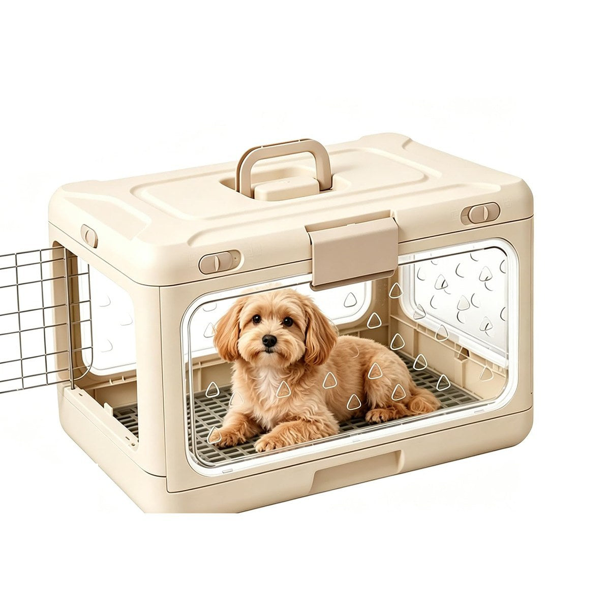 TruePet Transportbox Faltbar | Hartschale mit Sichtfenster | Klappt auf 11 cm | Für Katzen & kleine Hunde
