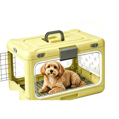 TruePet Transportbox Faltbar | Hartschale mit Sichtfenster | Klappt auf 11 cm | Für Katzen & kleine Hunde