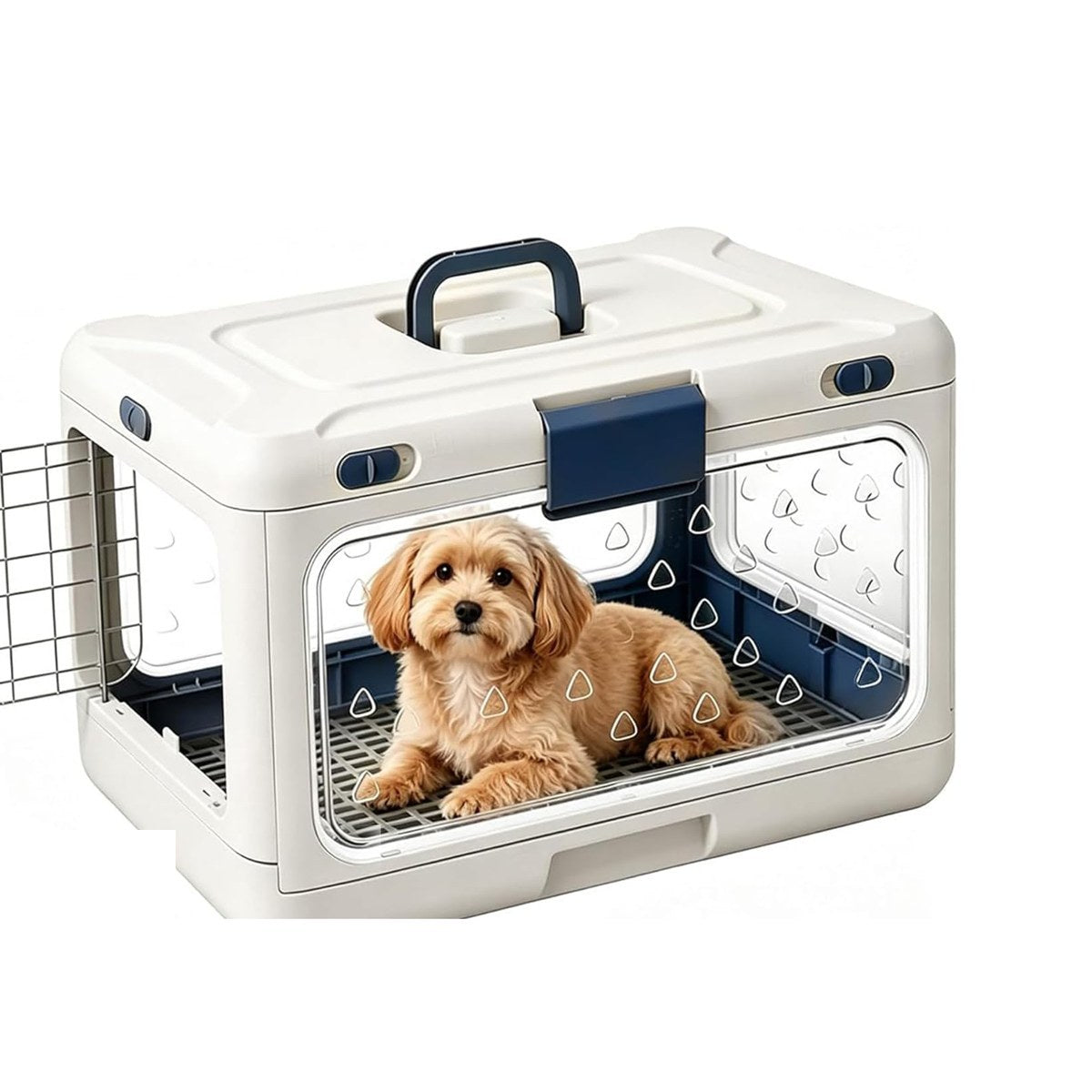 TruePet Transportbox Faltbar | Hartschale mit Sichtfenster | Klappt auf 11 cm | Für Katzen & kleine Hunde