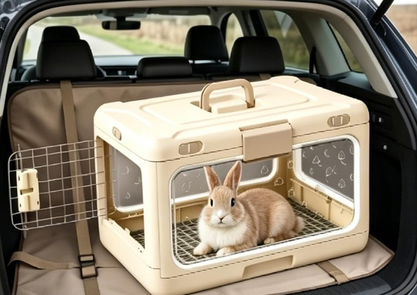 TruePet Transportbox Faltbar | Hartschale mit Sichtfenster | Klappt auf 11 cm | Für Katzen & kleine Hunde