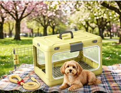 TruePet Transportbox Faltbar | Hartschale mit Sichtfenster | Klappt auf 11 cm | Für Katzen & kleine Hunde