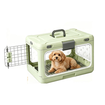 TruePet Transportbox Faltbar | Hartschale mit Sichtfenster | Klappt auf 11 cm | Für Katzen & kleine Hunde