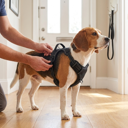 TruePet Anti-Zug Hundegeschirr | No-Pull mit Front-D-Ring (Zinklegierung) | Air-Mesh Gepolstert | Reflektierend | 9 Farben | S-XL
