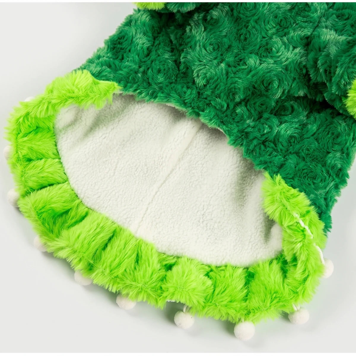 Fleece-Futter des Dino-Kostüms von innen
