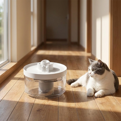 TruePet Katzenbrunnen Kabellos | Radar-Sensor: fließt nur, wenn deine Katze kommt | Flüsterleise | Akku
