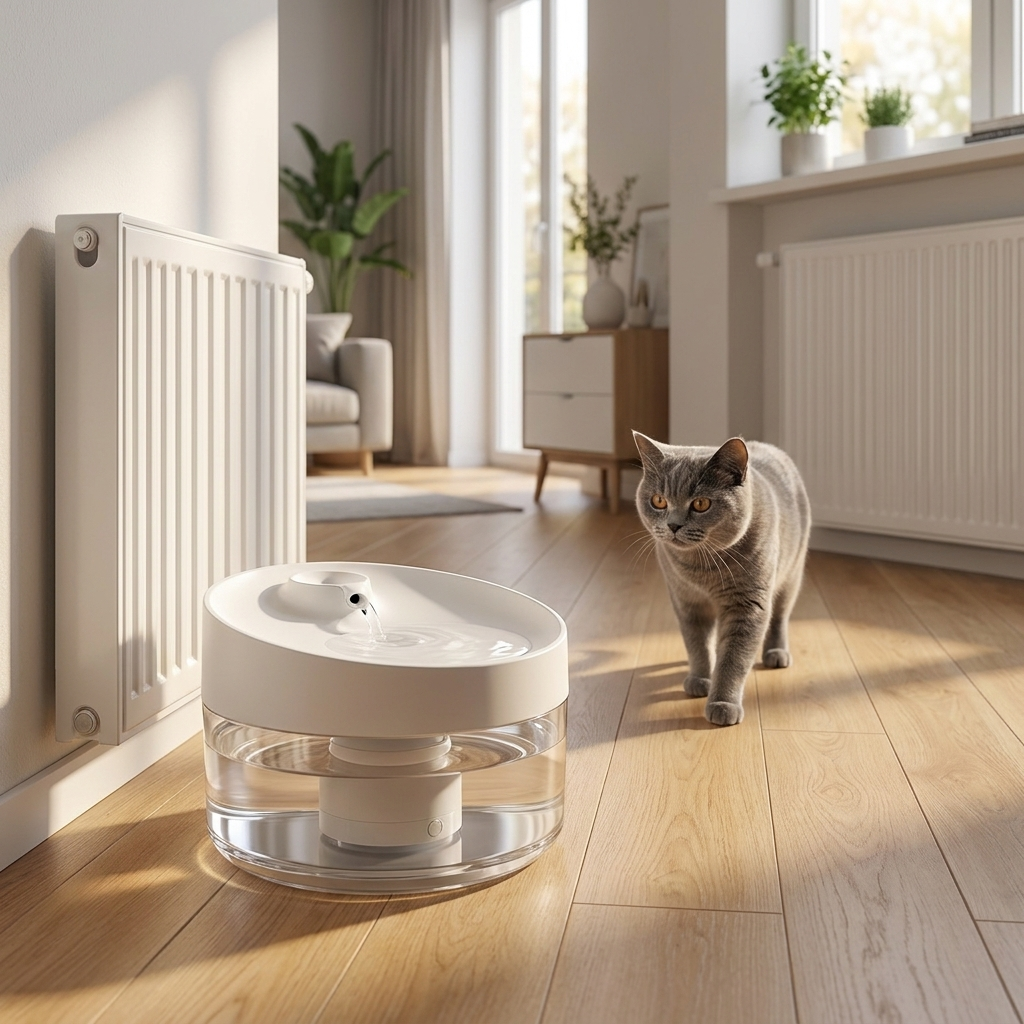 TruePet Katzenbrunnen Kabellos | Radar-Sensor: fließt nur, wenn deine Katze kommt | Flüsterleise | Akku