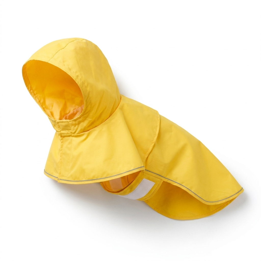TruePet Hunde-Regenmantel | 100% Wasserdicht & Winddicht | Mit Kapuze | Leuchtend Gelb oder Grau | Reflektierend | Für kleine & mittlere Hunde