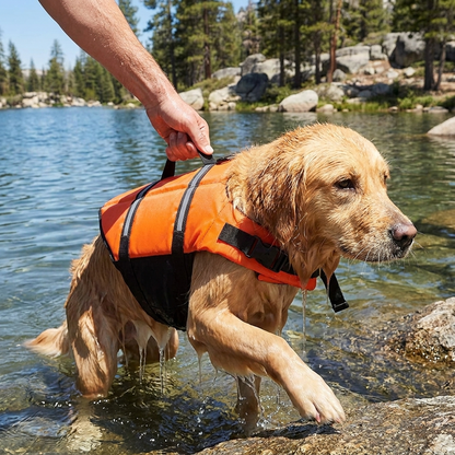 TruePet Hunde-Schwimmweste mit Rettungsgriff | Reflektierend | Verstellbar | XXS-XXL