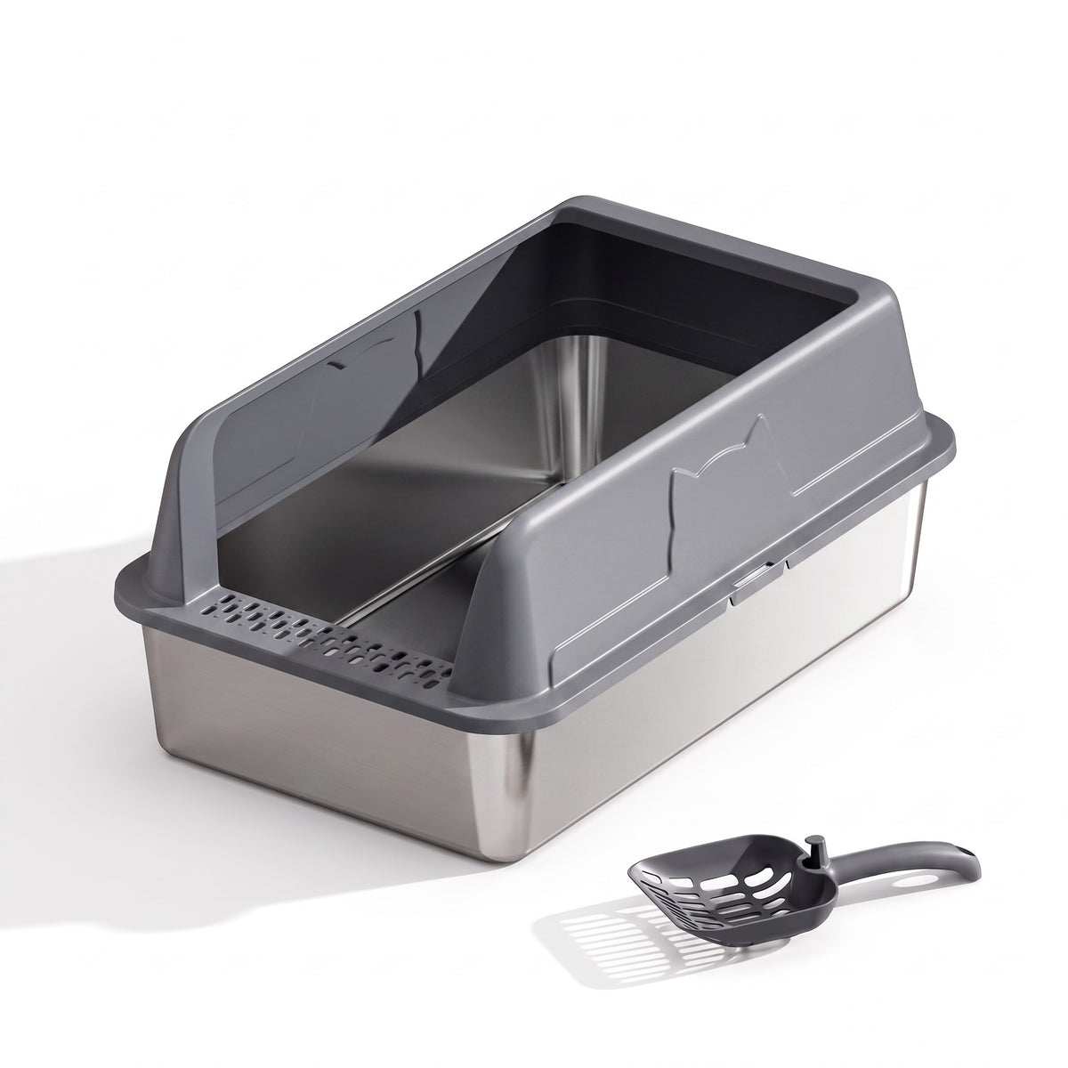 TruePet SteelBox mit Aufsatz in Dunkelgrau