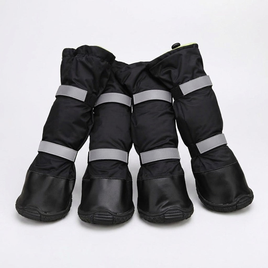 TruePet Winter-Hundeschuhe | Wasserdicht & Gefüttert | 4er-Set | Reflektierend | Anti-Rutsch-Sohle | Schutz vor Streusalz, Schnee & Eis | XS-XL