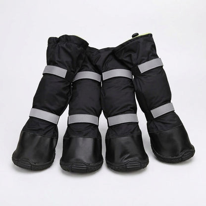 TruePet Winter-Hundeschuhe | Wasserdicht & Gefüttert | 4er-Set | Reflektierend | Anti-Rutsch-Sohle | Schutz vor Streusalz, Schnee & Eis | XS-XL