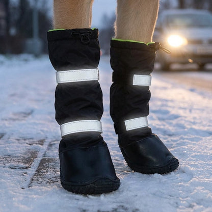 TruePet Winter-Hundeschuhe | Wasserdicht & Gefüttert | 4er-Set | Reflektierend | Anti-Rutsch-Sohle | Schutz vor Streusalz, Schnee & Eis | XS-XL