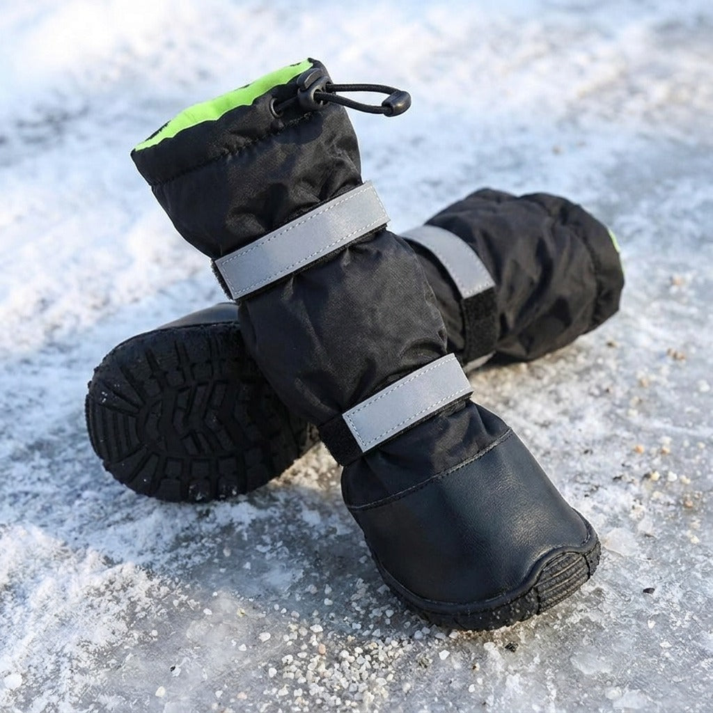 TruePet Winter-Hundeschuhe | Wasserdicht & Gefüttert | 4er-Set | Reflektierend | Anti-Rutsch-Sohle | Schutz vor Streusalz, Schnee & Eis | XS-XL