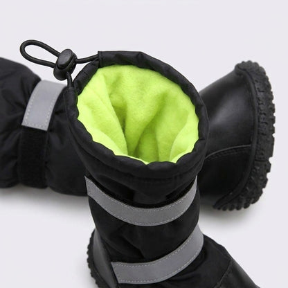 TruePet Winter-Hundeschuhe | Wasserdicht & Gefüttert | 4er-Set | Reflektierend | Anti-Rutsch-Sohle | Schutz vor Streusalz, Schnee & Eis | XS-XL