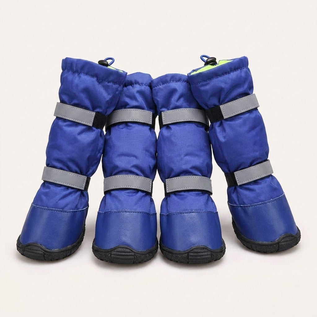 TruePet Winter-Hundeschuhe | Wasserdicht & Gefüttert | 4er-Set | Reflektierend | Anti-Rutsch-Sohle | Schutz vor Streusalz, Schnee & Eis | XS-XL