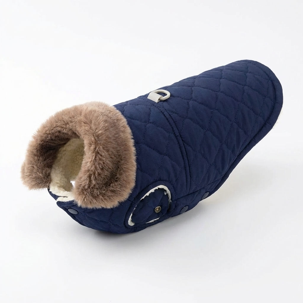 TruePet Winterjacke für Hunde | Fleece-Gefüttert | Wasserdichte Außenschale | Kuscheliger Pelzkragen | D-Ring für Leine | 3 Farben | S-2XL