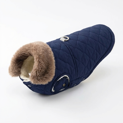 TruePet Winterjacke für Hunde | Fleece-Gefüttert | Wasserdichte Außenschale | Kuscheliger Pelzkragen | D-Ring für Leine | 3 Farben | S-2XL