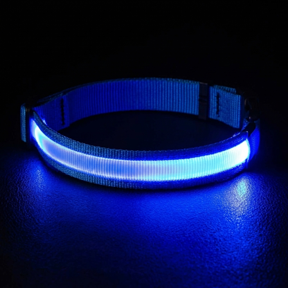 TruePet LED Hundehalsband | USB Aufladbar (2-3 Std Leuchtdauer) | 3 Leuchtmodi | 7 Farben | 6 Größen XS-XXL | Nachtsicherheit
