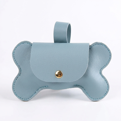 TruePet Premium Kotbeutelspender | PU-Leder mit Leinenclip
