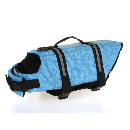 TruePet Hunde-Schwimmweste Blau mit Knochen-Print