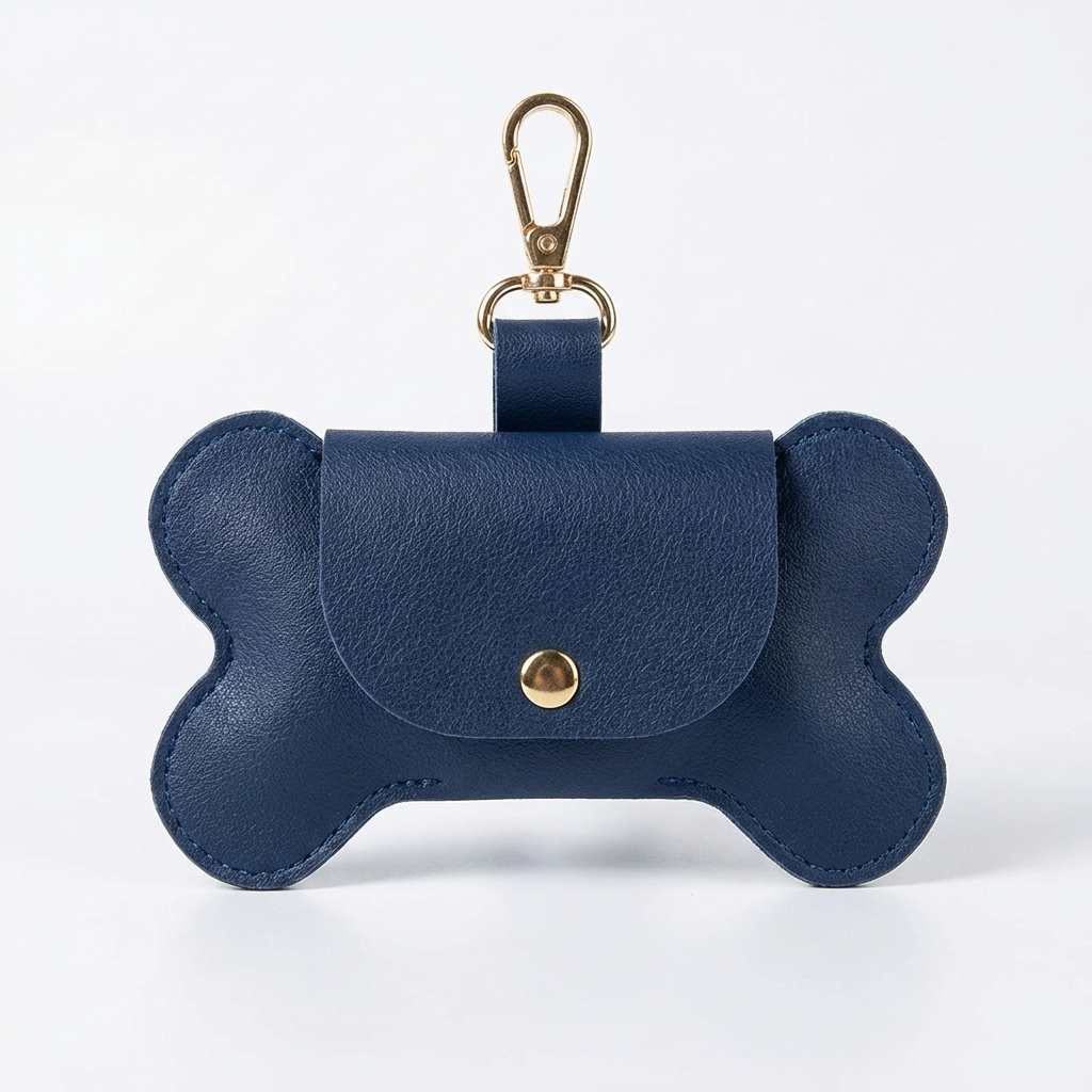 TruePet Premium Kotbeutelspender | PU-Leder mit Leinenclip