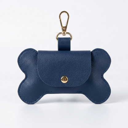 TruePet Premium Kotbeutelspender | PU-Leder mit Leinenclip