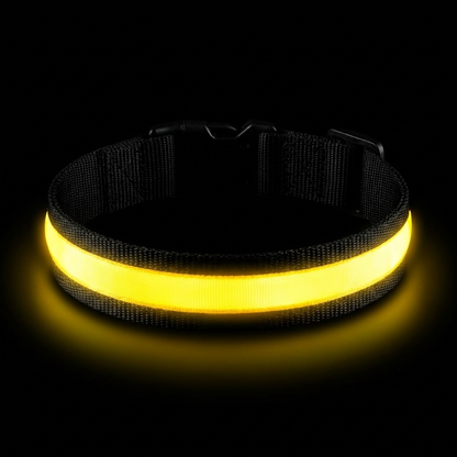 TruePet LED Hundehalsband | USB Aufladbar (2-3 Std Leuchtdauer) | 3 Leuchtmodi | 7 Farben | 6 Größen XS-XXL | Nachtsicherheit