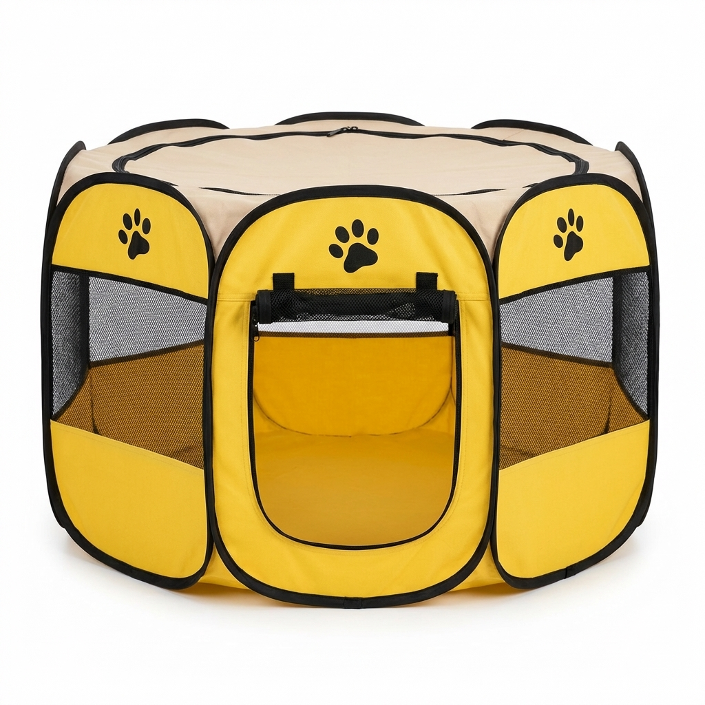 TruePet Faltbare Hundebox | Achteckig & Atmungsaktiv | Für Hunde & Katzen