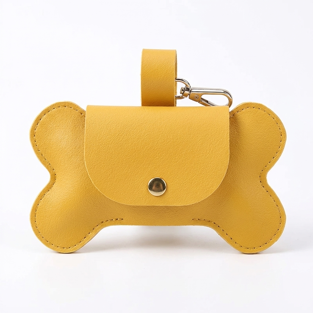 TruePet Premium Kotbeutelspender | PU-Leder mit Leinenclip