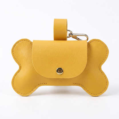 TruePet Premium Kotbeutelspender | PU-Leder mit Leinenclip