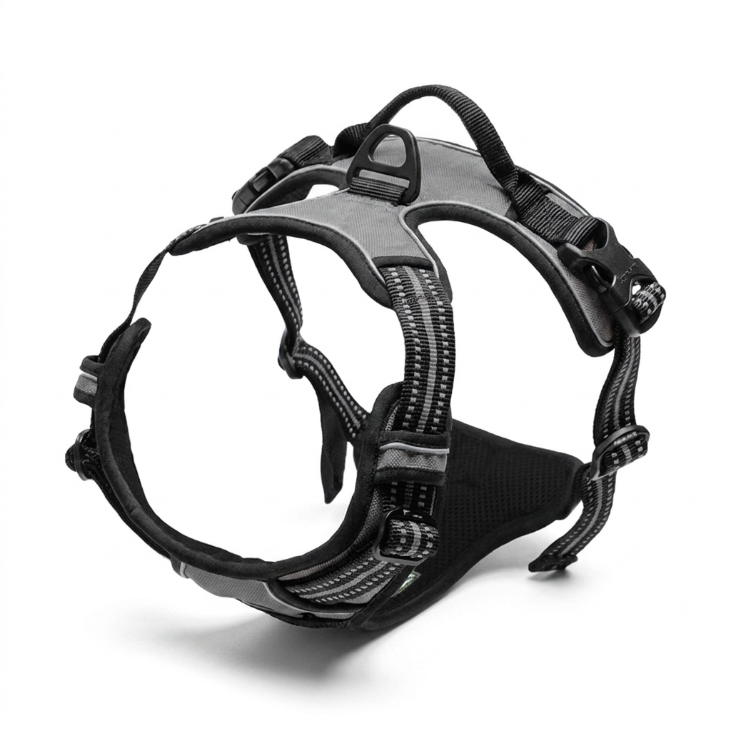 TruePet Anti-Zug Hundegeschirr Grau