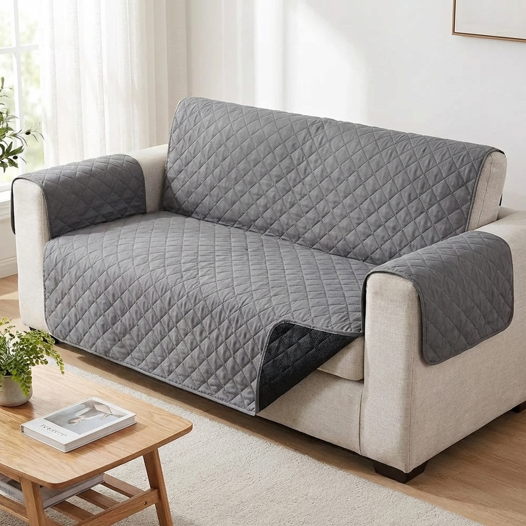 TruePet Wasserdichte Sofa-Schutzdecke | Rutschfest & Gesteppt | 1-3 Sitzer