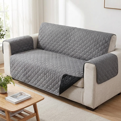 TruePet Wasserdichte Sofa-Schutzdecke | Rutschfest & Gesteppt | 1-3 Sitzer