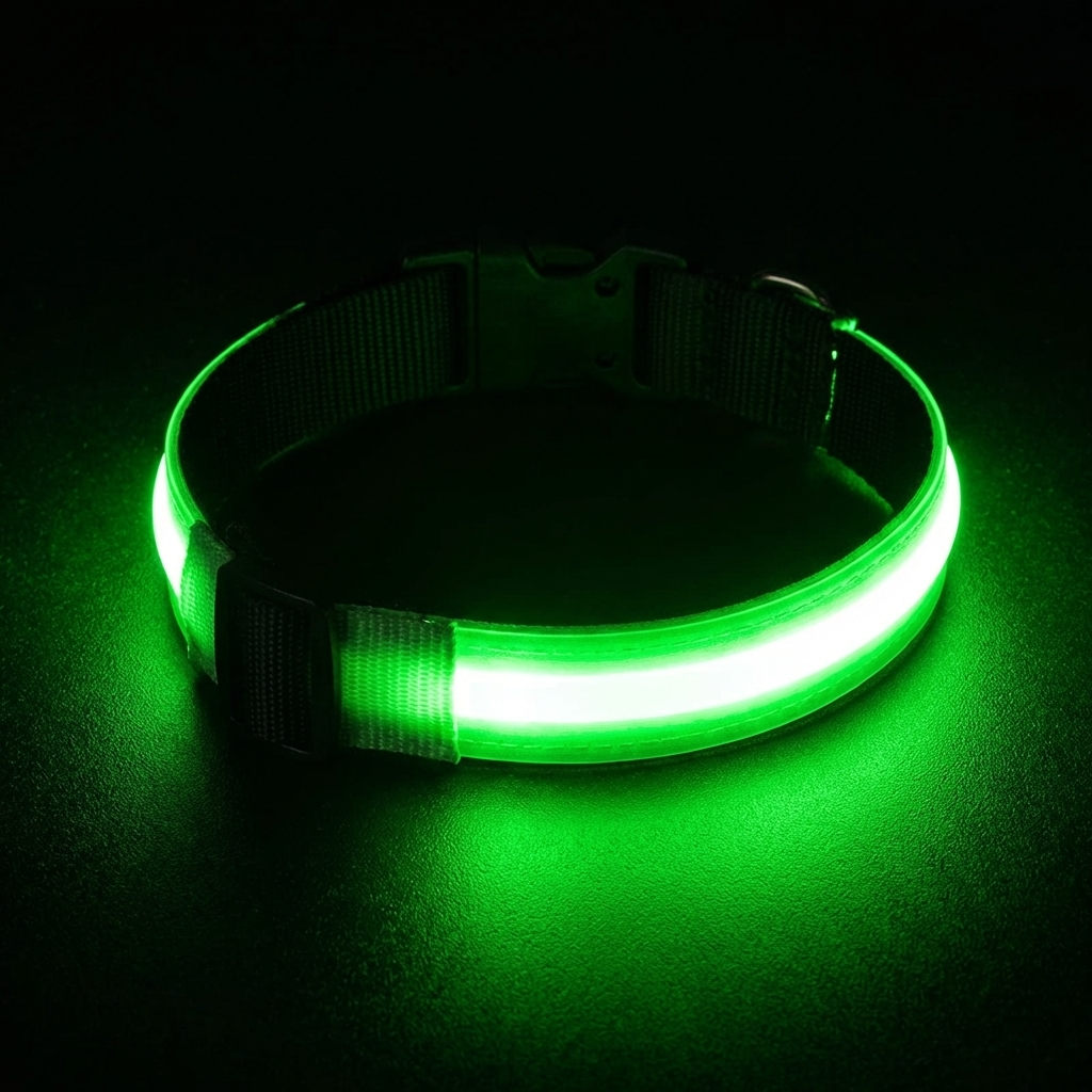 TruePet LED Hundehalsband | USB Aufladbar (2-3 Std Leuchtdauer) | 3 Leuchtmodi | 7 Farben | 6 Größen XS-XXL | Nachtsicherheit