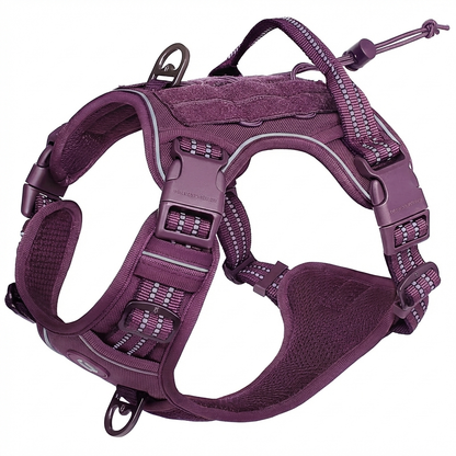 TruePet Taktisches Hundegeschirr | MOLLE-System für Taschen & Patches | Reflektierend | Atmungsaktiv | 4 Farben | M-XL