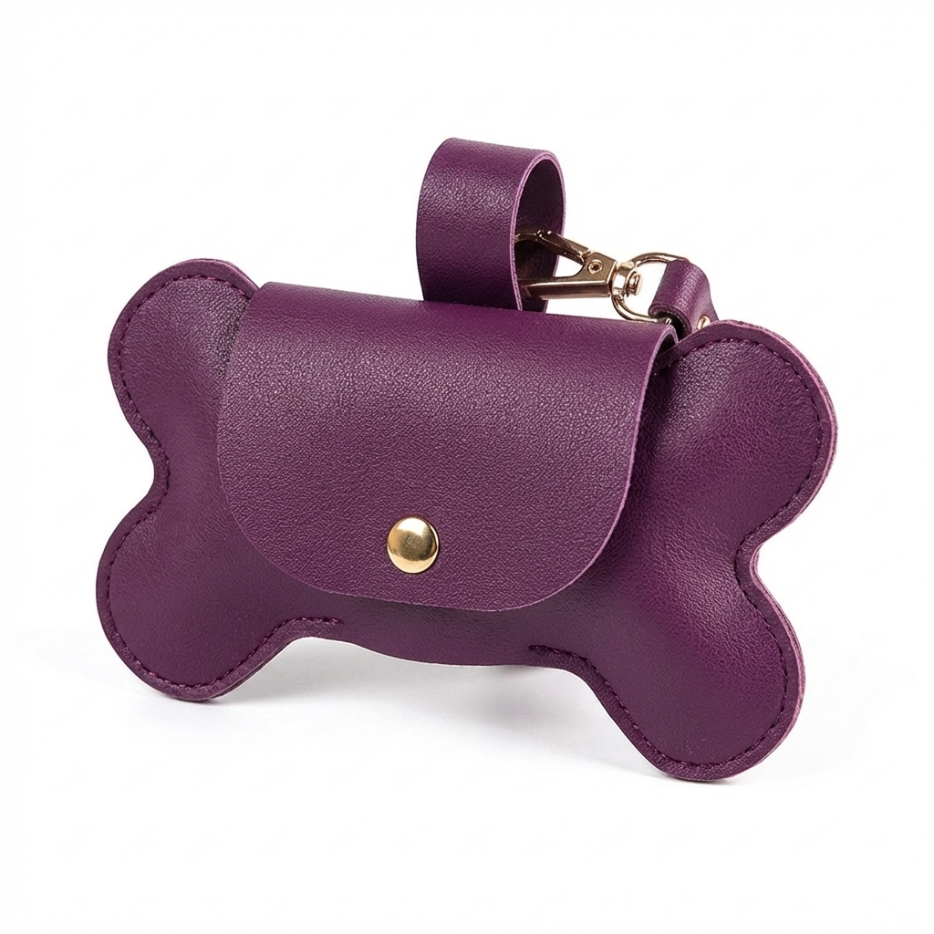 TruePet Premium Kotbeutelspender | PU-Leder mit Leinenclip