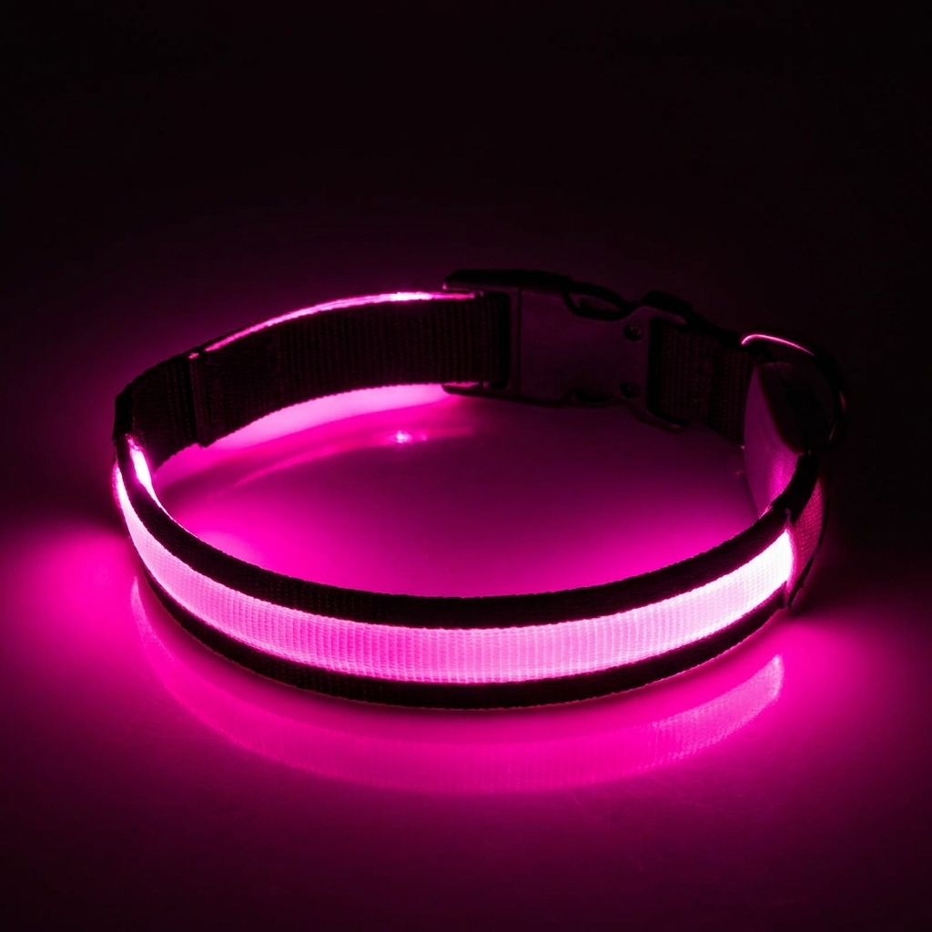 TruePet LED Hundehalsband | USB Aufladbar (2-3 Std Leuchtdauer) | 3 Leuchtmodi | 7 Farben | 6 Größen XS-XXL | Nachtsicherheit
