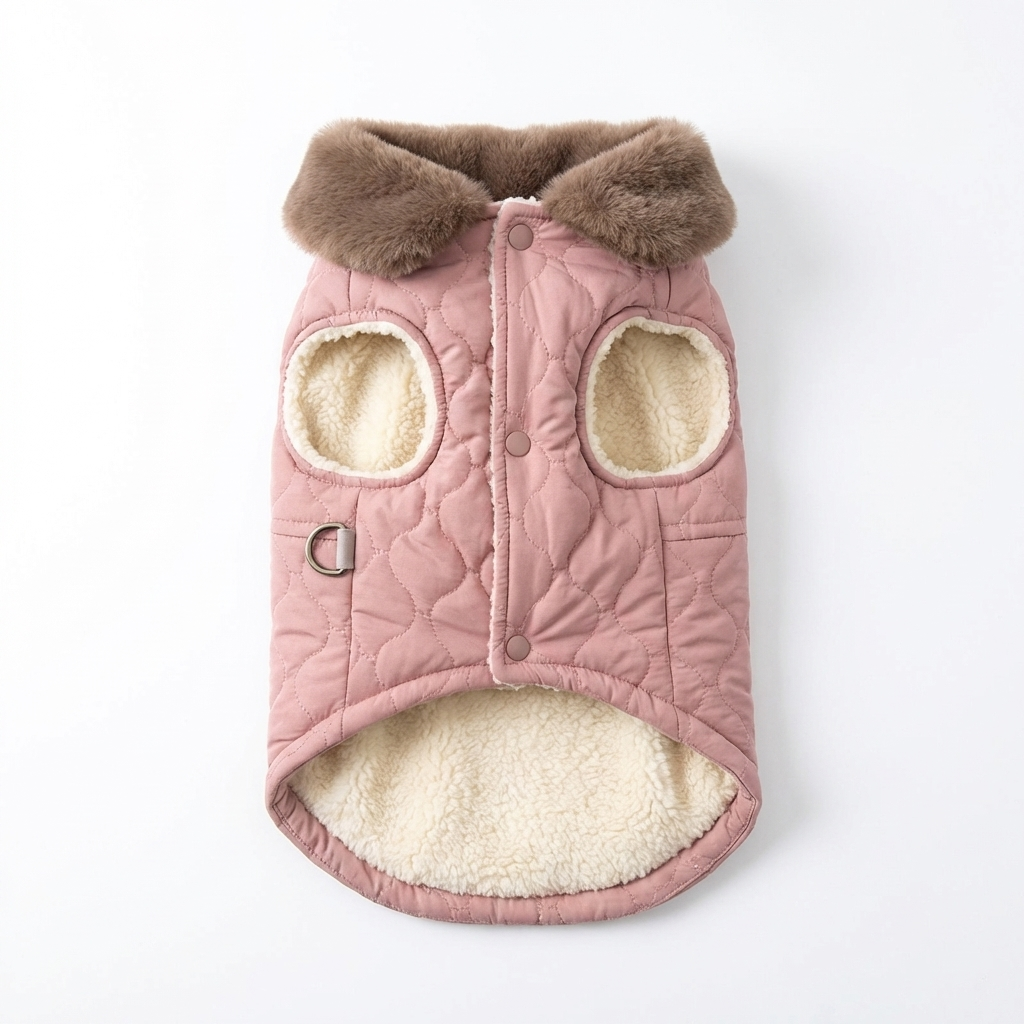 TruePet Winterjacke für Hunde | Fleece-Gefüttert | Wasserdichte Außenschale | Kuscheliger Pelzkragen | D-Ring für Leine | 3 Farben | S-2XL