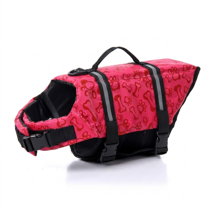 TruePet Hunde-Schwimmweste Rosa mit Knochen-Print