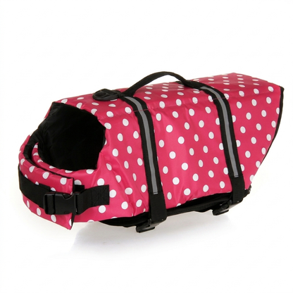 TruePet Hunde-Schwimmweste Rosa mit Punkten