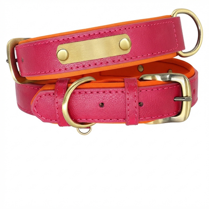 TruePet Personalisiertes Hundehalsband | PU-Leder mit Gravur | Gepolstert | XS-XL