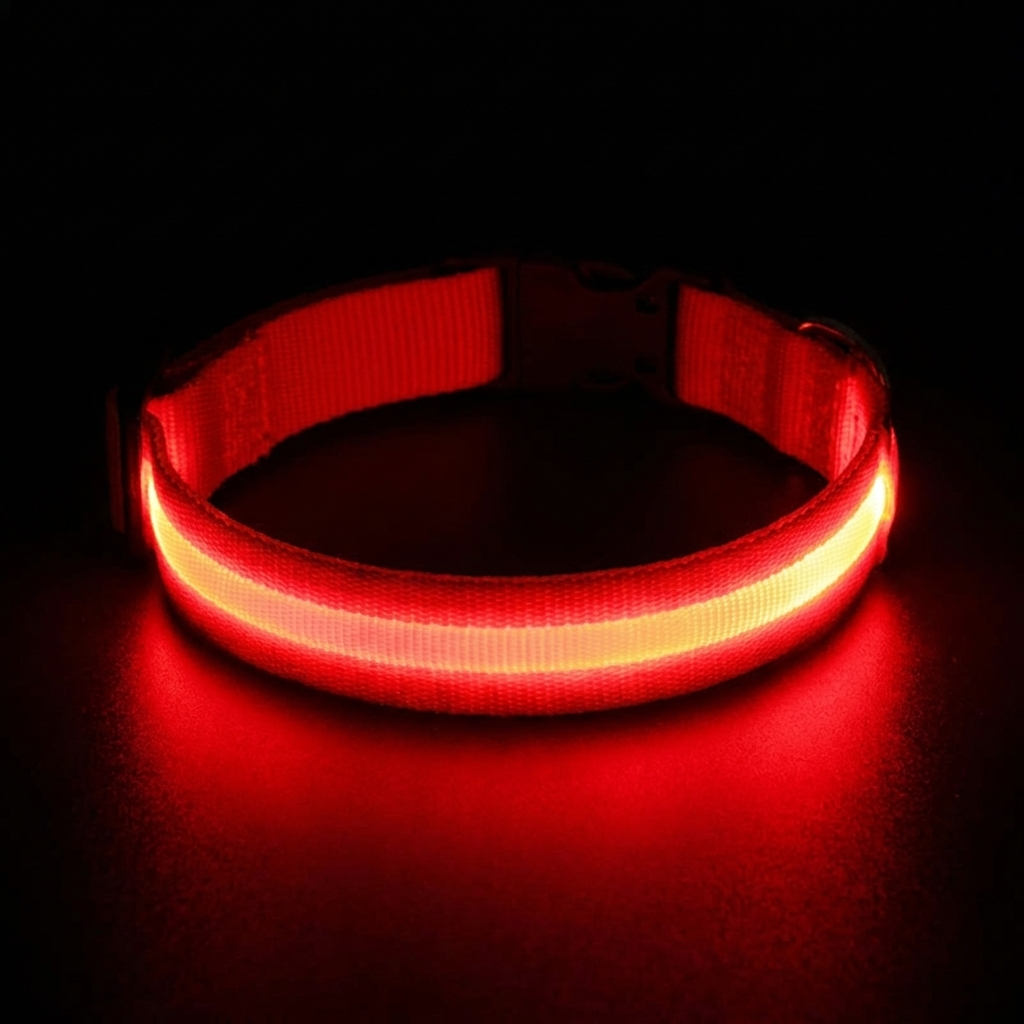 TruePet LED Hundehalsband | USB Aufladbar (2-3 Std Leuchtdauer) | 3 Leuchtmodi | 7 Farben | 6 Größen XS-XXL | Nachtsicherheit