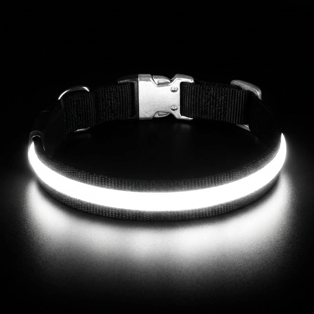 TruePet LED Hundehalsband | USB Aufladbar (2-3 Std Leuchtdauer) | 3 Leuchtmodi | 7 Farben | 6 Größen XS-XXL | Nachtsicherheit