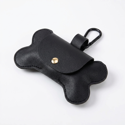 TruePet Premium Kotbeutelspender | PU-Leder mit Leinenclip